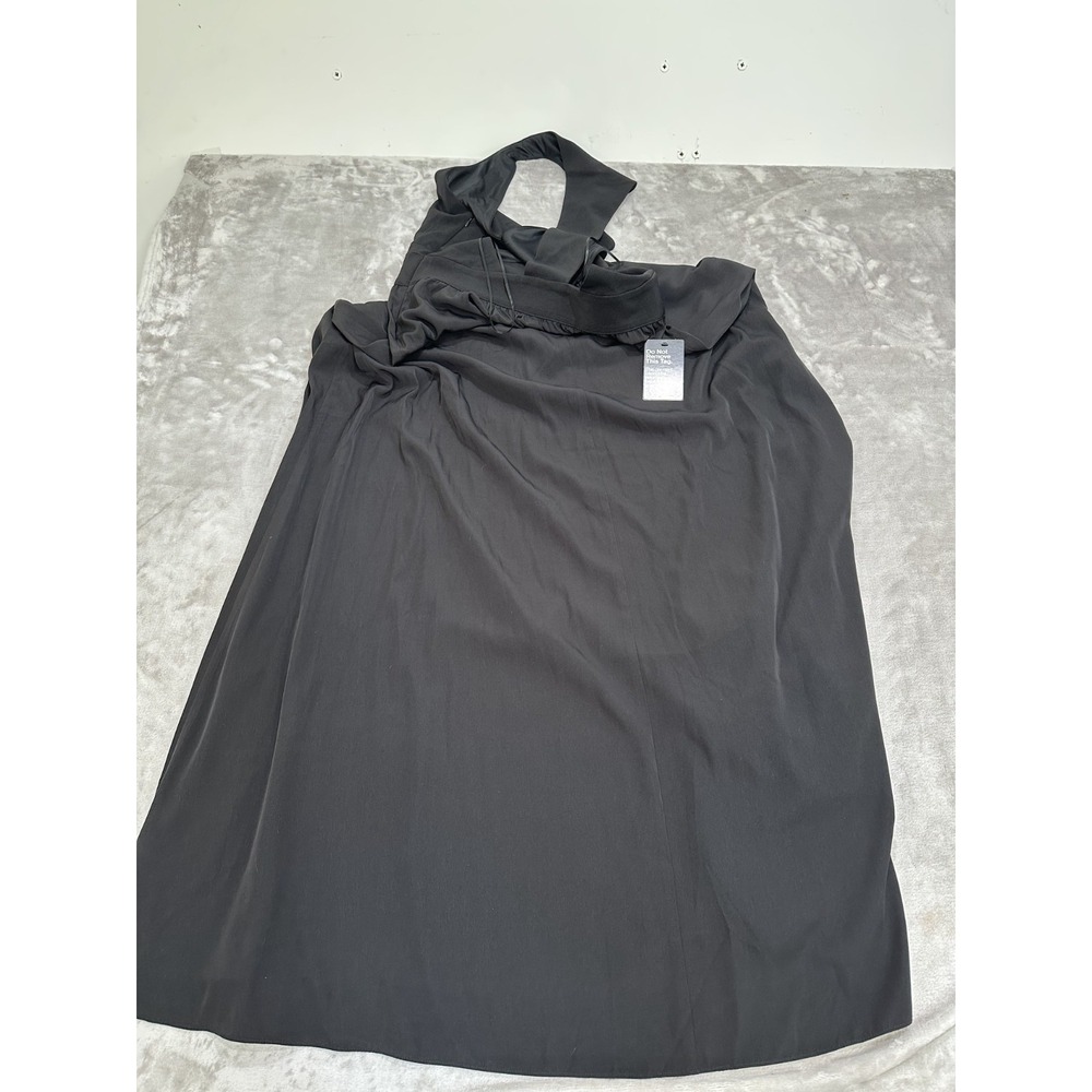 Express Full Length Dress Halter Neck Sleeveless A-line Size 10 Black NWT‎